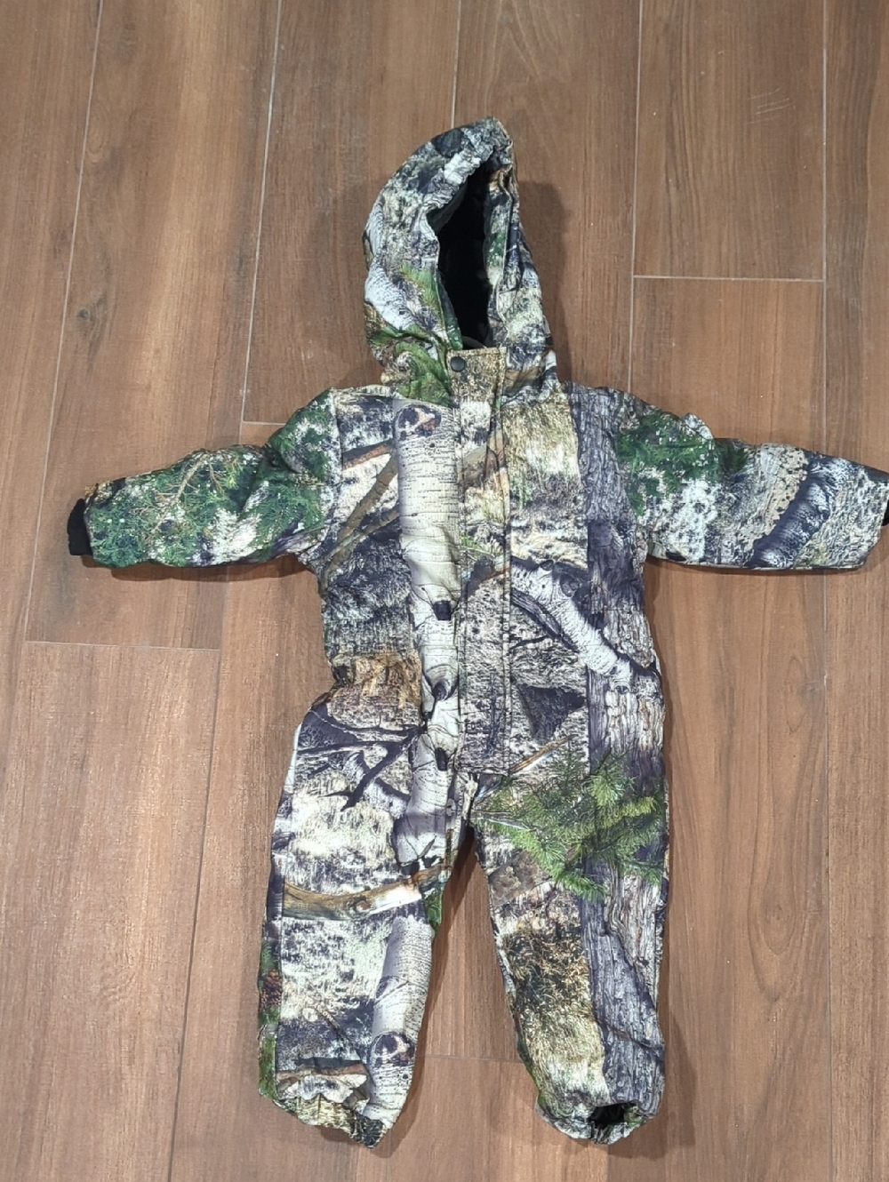 Camo Hooded One-Piece Snowsuit - Green/Brown/Gray
